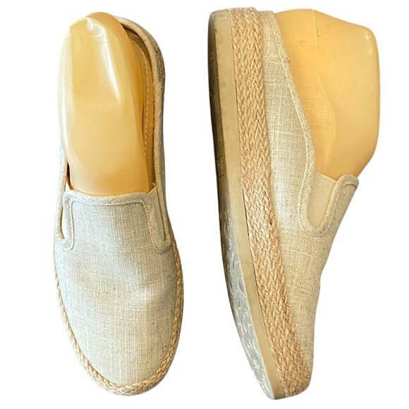 Espirit Neema Espadrille Slip On Mules Sz 6.5 Beige Canvas Linen-Look #36S - Picture 5 of 9